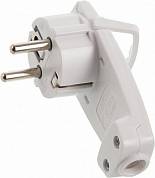 Вилка угловая плоская с кольцом PPG16-45-202 с/з белая 16А